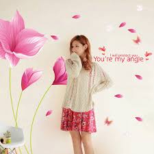 xl8133 Pink orchid flower wall stickers living room sofa tv background wall stickers romantic bedroom bedside marriage room klimts