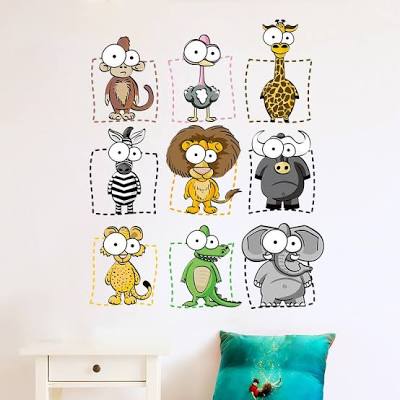 Animal Wall Stickers Safari Wall Decals for Boys and Girls Home and Room Decor Wall Prints for Kids Bedroom Bedroom Sa size 25x60  xh6222