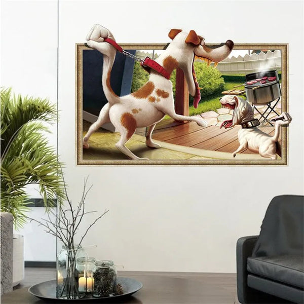 XH6243 creative dog photo frame 3D wall sticker living room bedroom wall decoration modern art mural children's room decoration