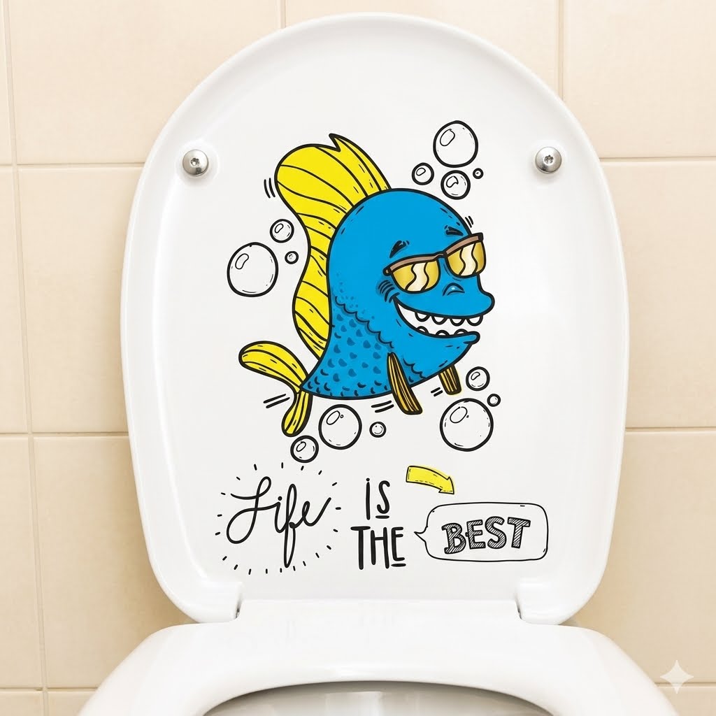 Crocodiles Octopus Fish Bathroom Toilet Wall Stickers Waterproof Tile Stickers size 30x30 xh3218