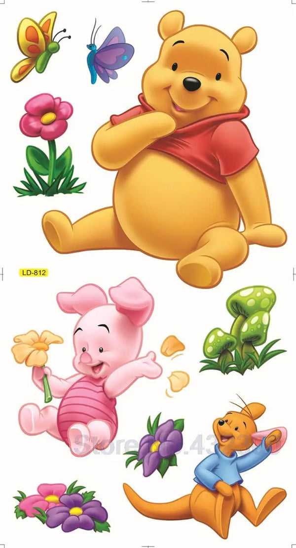 DM570185Cartoon animal winnie pooh vinyl wall stickers for kids rooms boys girl home decor wall decals home decoration wallpaper for kids
