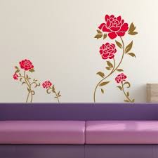 Wall Sticker Red Flowers Home Decoration Giant Wall Decals