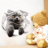2Pcs 3D Grey Fat Cat Sticker For Car Sticker Kitchen Cabinet Toilet Refrigerator Wall Laptop Decal Funny Car Bumper Sticker 20Cm Car Stickers size 20x20cm xh2007