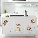 【IKE】DIY Wall Stickers 3D Cats Stickers Bedroom Living Room Cabinets Corridors Glass Doors and Windows Home Decoration Stickers size 50x70 sk7116