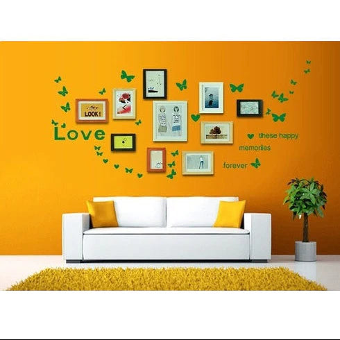 Pvc Elegant Butterfly Wall Paste With Photo Wall Photo Frame size 20x60 q6687d