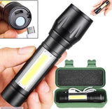Portable LED Flashlight – Mini Rechargeable Torch with Side Light & Waterproof Body