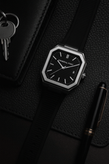 Universal Point UP 1988 – Square Dial Leather Strap Watch | Stainless Steel Case | Water Resistant 3 ATM (With Box)
