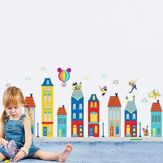 Meira XY1128 mickey town wall sticker