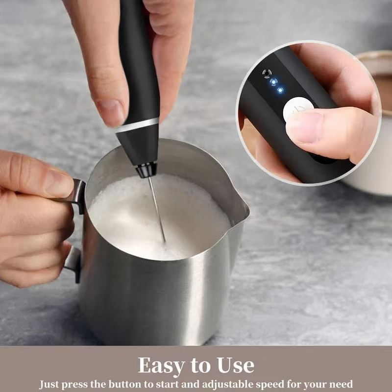 Rechargeable Coffee Beater – USB Rechargeable Powerful Milk Frother for Coffee, Cappuccino, Latte, Matcha, Hot Chocolate & Kitchen Use | High-Speed Stainless Steel Whisk Mixer