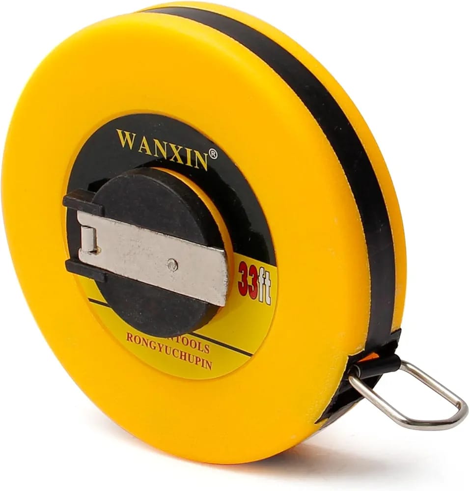 10M Double?Side Metric Fiberglass Measuring Tape Reel | Durable Roll Measuring Tool – 1pc