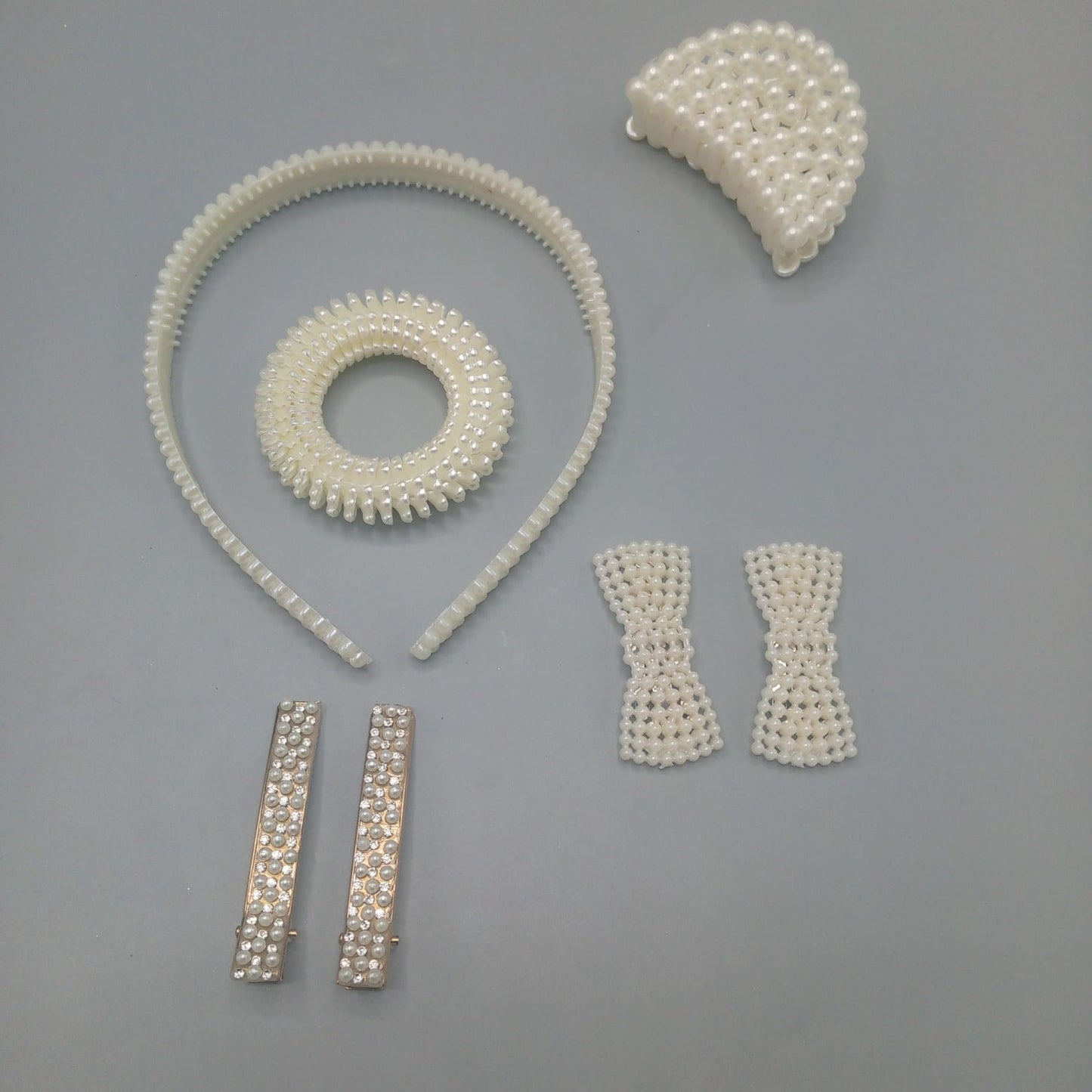 Pack of 5 - Pearl Hair Clip, Band, Cature, Poni