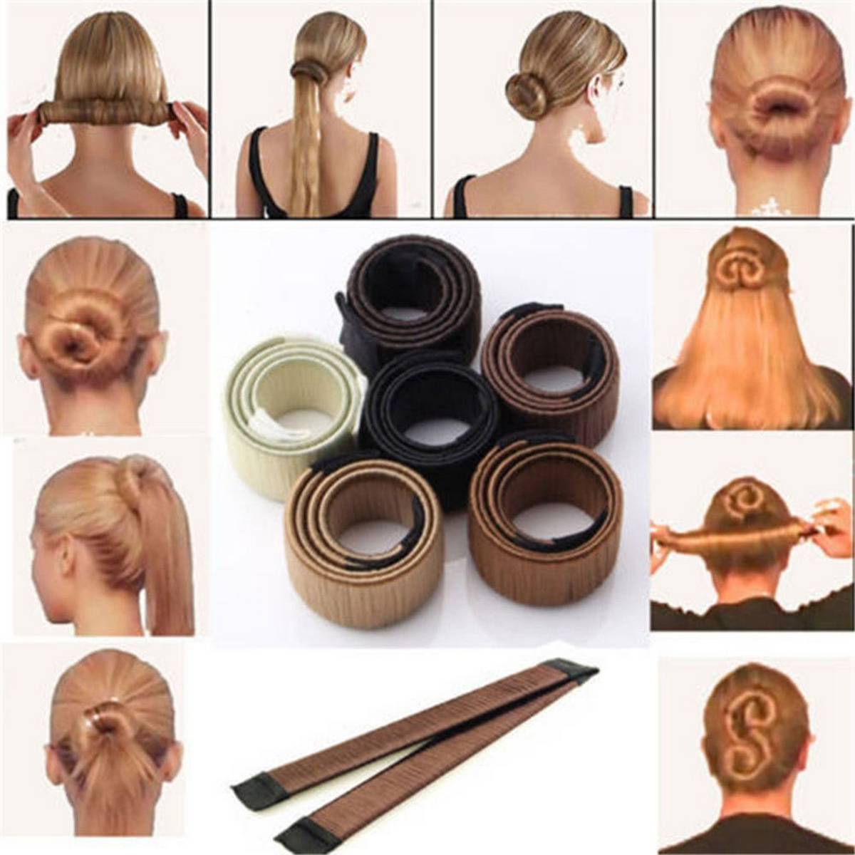 beautiful  French Braid Hair Ladies Bun Making Tool / Hair Styling French Twist Magic Bun Hair Maker