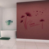 Purple Romantic Blooming Flowers Decorative Wall Stickers