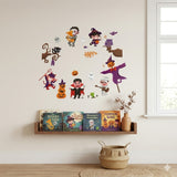 Cute Halloween Characters Wall Sticker Set – Spooky Music Band Kids Room Decor 30x45cm 4 pieces aq6002