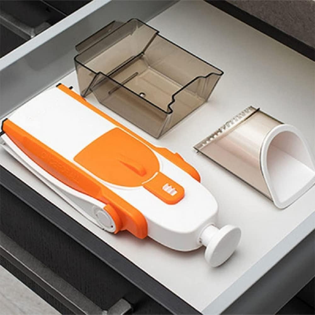 Safe-Slice Vertical Mandoline Slicer – Multi-Purpose Vegetable Cutter & Julienne Tool with Adjustable Thickness