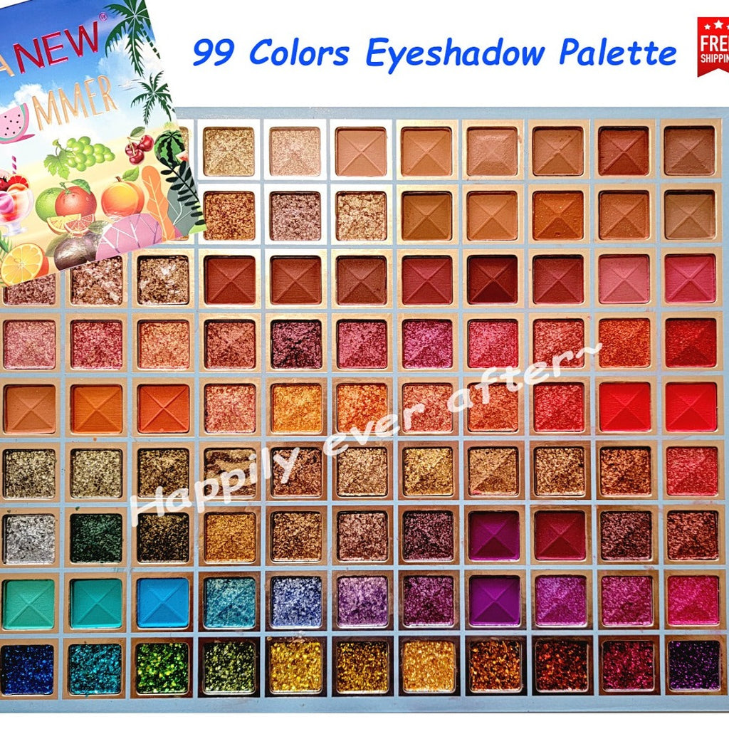 HUDA NEW SUMMER Eyeshadow Palette - 99 Colors Glitter & Matte Eyeshadow Palette