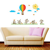jm7121Monkey Balloon Wall Stickers Cartoon Wall Stickers House Decoration