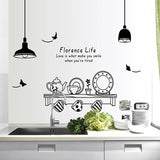 Wall decal for kitchen decoration - Kitchen shelf and teapot - product code AY9138