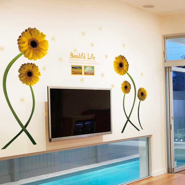 Sk9233 Beautiful Sunflowers Wall Sticker