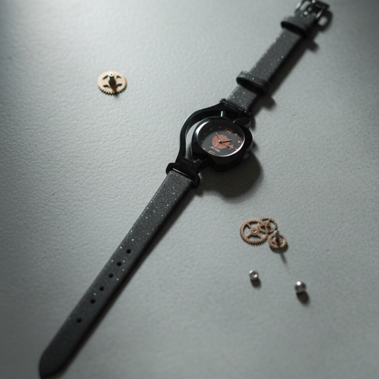 Apple-Silhouette Analog Watch (Midnight Black)