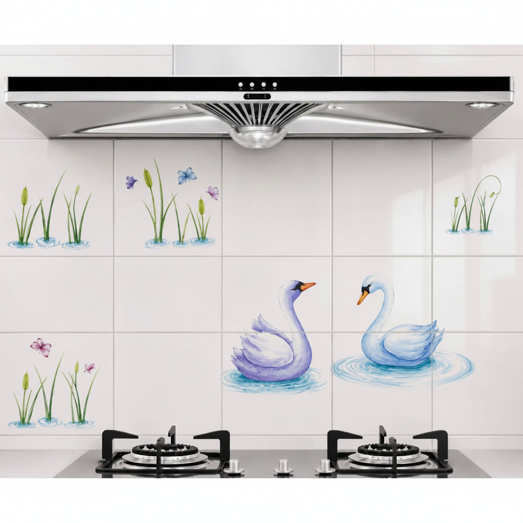 Kitchen Oil Proof Wall Sticker Heat Resistant Waterproof Self Adhesive Backsplash Cover for Kitchen Wall Protection