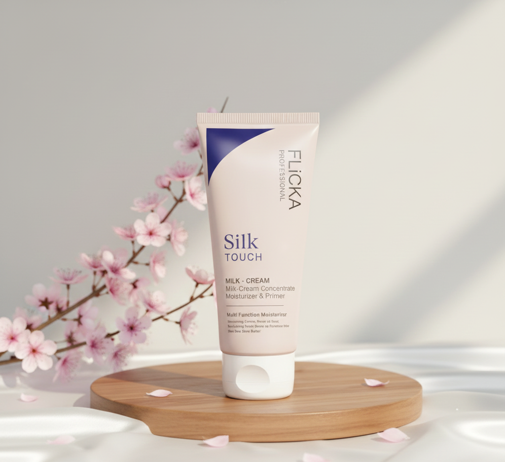 Flicka Professional Silk Touch Milk-Cream Concentrate – 3-in-1 Moisturizer, Primer & Makeup Remover