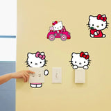 10pcs/set Hello Kitty Light Switch Stickers Wall Sticker Art Home Decor | Cute Hello Kitty Self Adhesive Light Switch Sticker size 30x45 kg3004