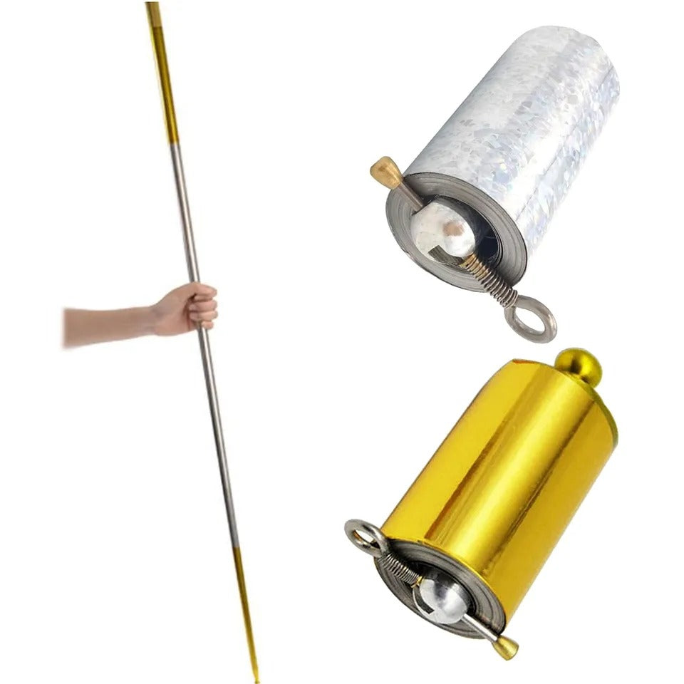 Professional Metal Appearing Cane for Magic Tricks - Portable Telescoping Martial Arts Pocket Staff