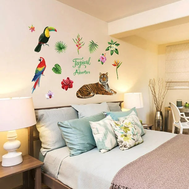Tropical Forest Wall Floor Stickers for Home, Bedroom, Backdrop, Business Decoration size 50x70 sk7172