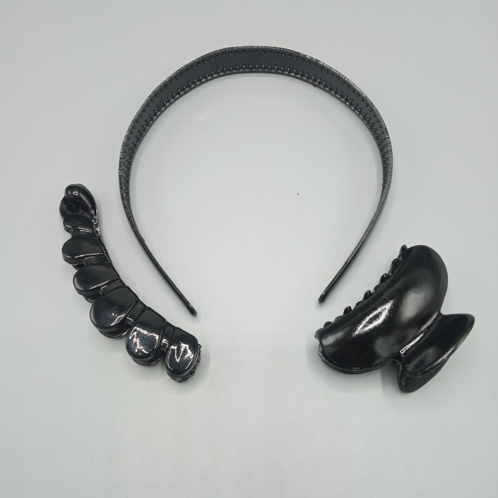 Black Glossy Plain Headband DIY Craft Headband peck of 3