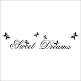 Sweet Dreams Quotes Butterfly Wall Sticker For Bedroom Home Decoration Kids Decals Diy Letters Mural Art Printing Pvc Poster Dz003 Size: 25x70cm