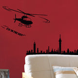 Cartoon airplane wall decal for bedroom, living room, TV background, home decor size 50x70 ay7071