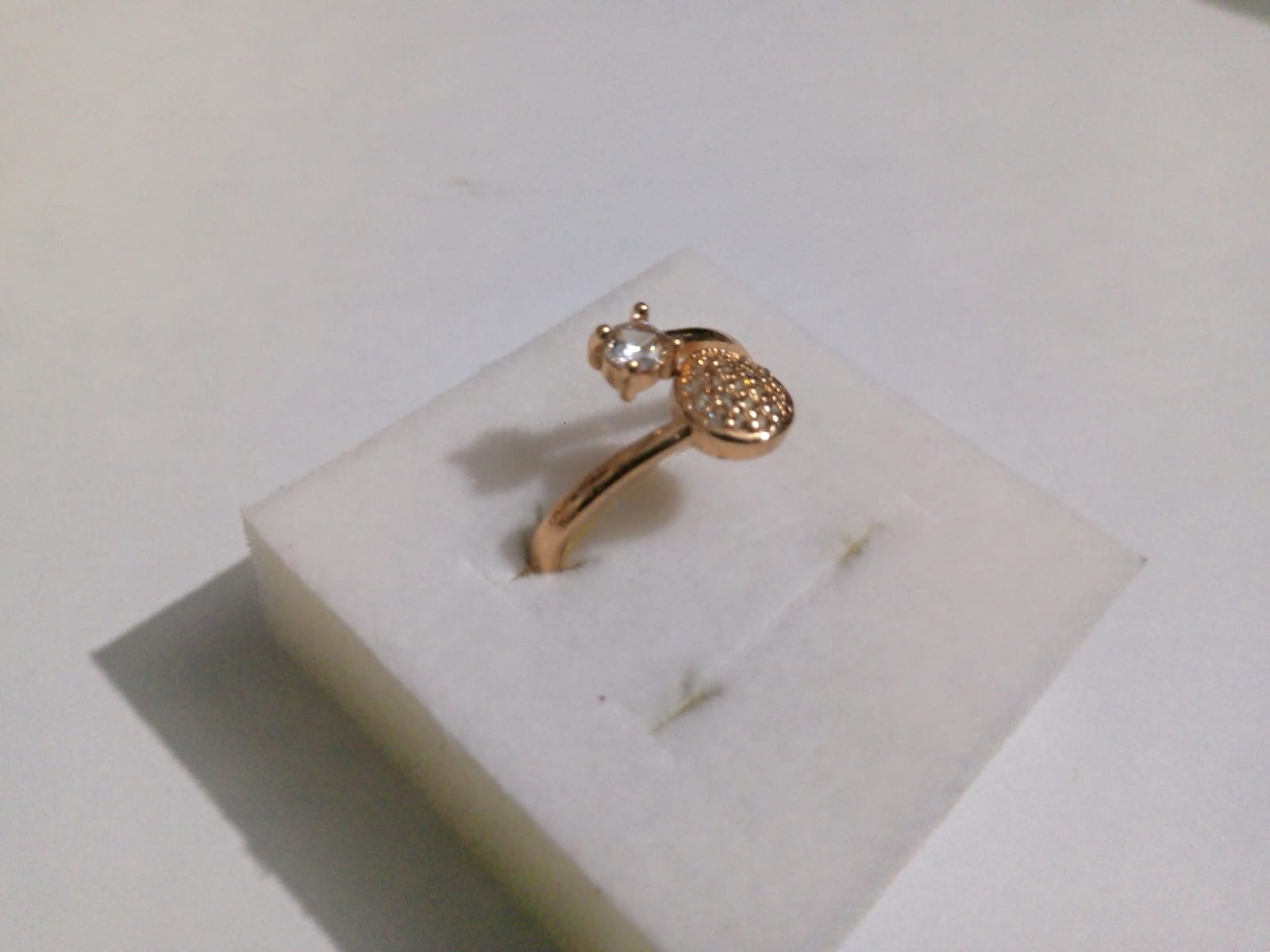 Fashion Rose Gold Stanless Steel Rings With Stone Crystal For Men Girl Women  In Wedding With Cross