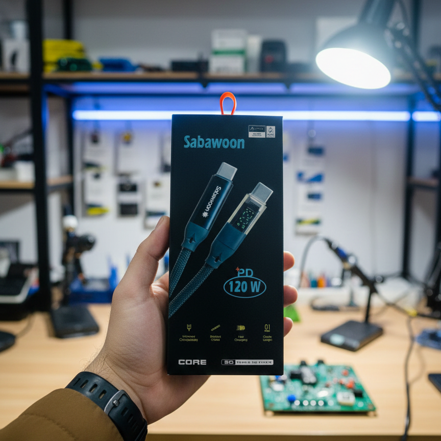 Sabawoon S116 Type?C to Type?C Cable | 120W | Digital Display | 100% Original