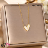 QCT-174 Mini Heart Stainless Steel Necklace – Elegant Jewellery, Stylish Accessory for Women