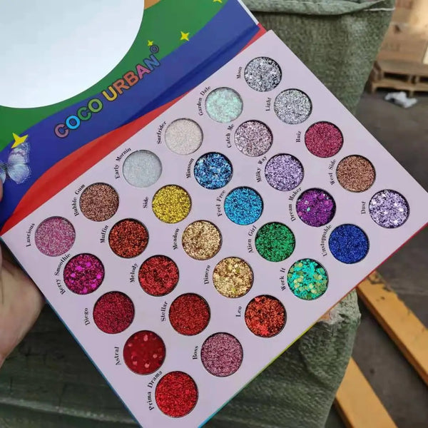30 Colors Glitter Eyeshadow Pallete Matte Shimmer Glitter Eyeshadow Waterproof Long-lasting Makeup Eye shadow palette Cosmetics