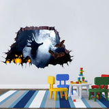 Halloween 3D View Horror Wall Sticker Floor Mural Waterproof Movable Home Decor (Ghost Han Size 45x60 dAfh1101)
