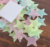 Pack of 100 -  Multicolor 3D Glowing Star Night Dark Room Decor