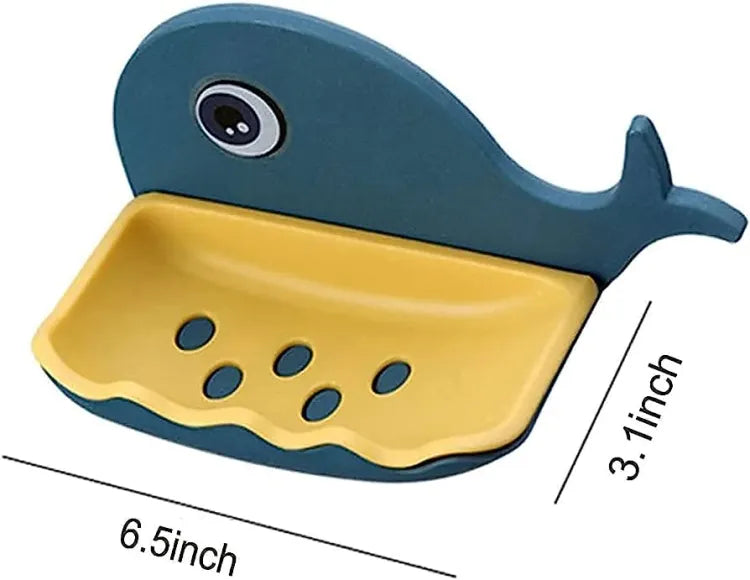 Fish Soap Stands for Bathroom Double Layers Plastic Adhesive Waterproof Wall Mounted Bar Soap Dish Holder Rack for Shower Wall, Kitchen, Bathroom Multicolor (Pieces 1)