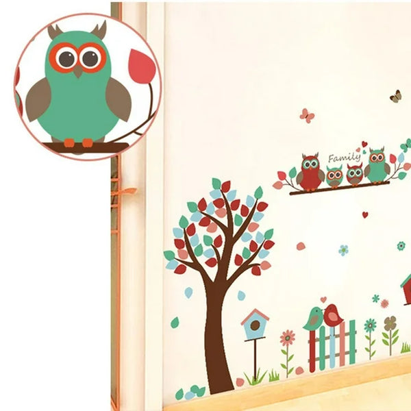 WALL STICKER POHON OWL BIRD BURUNG ANAK KIDS STIKER DINDING SK9162 di opagallery | Tokopedia
