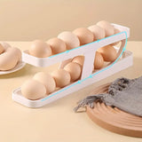 2 Tier Automatic Rolling Egg Holder for Refrigerator, Fridge Egg Dispenser Tray & Kitchen Egg Storage Rack
