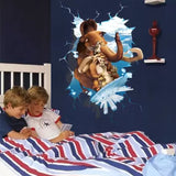 Cartoon Ice Age 3D Wall Decals, Children's Room Nursery Removable Wall Stickers ay9254
