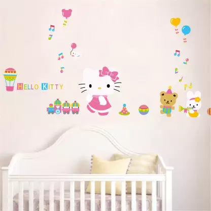 Hello Kitty Having Fun With Friends Decor For Nursery Room Wall sticker Abc1817