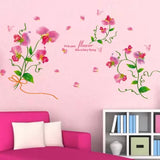 Flipkart SmartBuy 152 cm Wall Stickers Pink Pea Flower for Study Room Self Adhesive Sticker