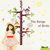 Ampire 150 cm Wall Stickers Songs of the Birds Height Chart for Kids Room Self Adhesive Sticker (Pack of 1)-size  120x60cm  lc6016