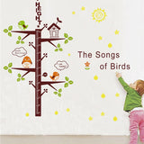 Ampire 150 cm Wall Stickers Songs of the Birds Height Chart for Kids Room Self Adhesive Sticker (Pack of 1)-size  120x60cm  lc6016