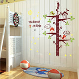 Ampire 150 cm Wall Stickers Songs of the Birds Height Chart for Kids Room Self Adhesive Sticker (Pack of 1)-size  120x60cm  lc6016