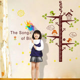 Ampire 150 cm Wall Stickers Songs of the Birds Height Chart for Kids Room Self Adhesive Sticker (Pack of 1)-size  120x60cm  lc6016