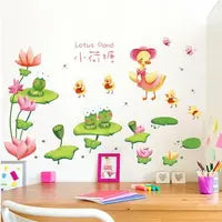 Stiker Dinding Wallsticker Lotus dan Duck size 50x70 XL7193