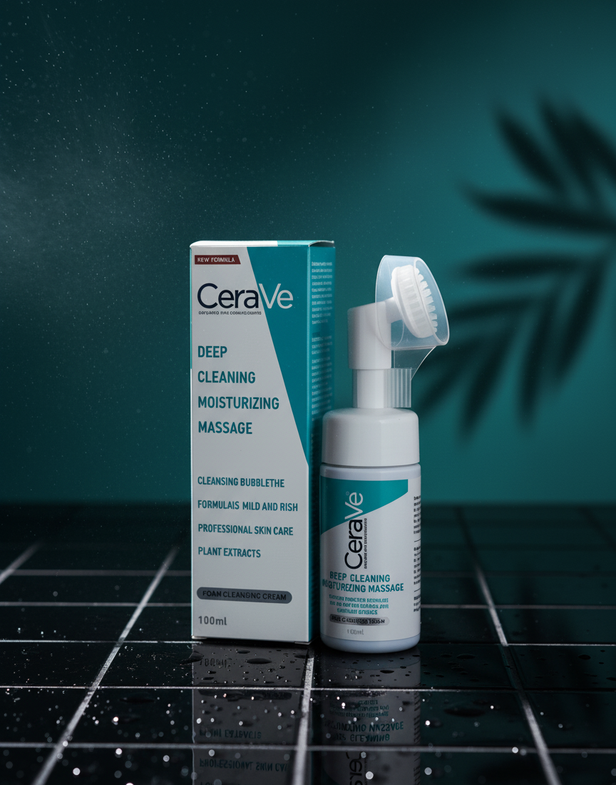 CeraVe Deep Cleaning Moisturizing Massage Foam Cleansing Cream – Gentle, Hydrating Facial Cleanser for Soft, Balanced & Fresh Skin